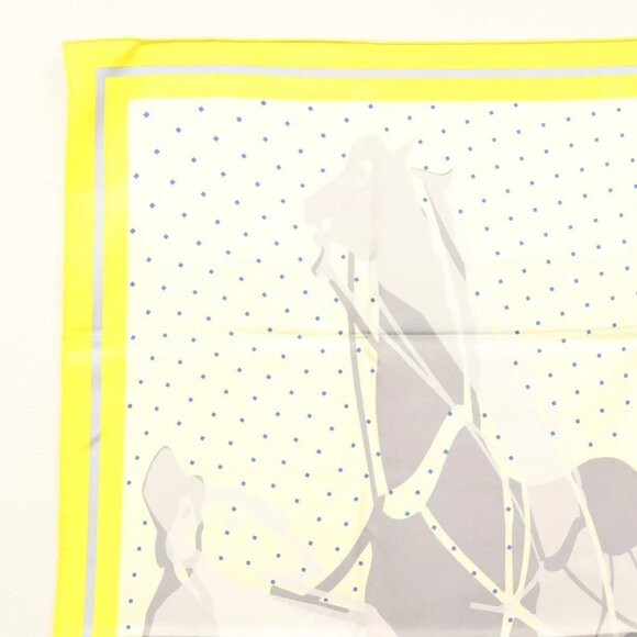 HERMES Carre 90 Scarf ""CALECHE ELASTIQUE "" Silk Yellow Auth - Picture 3 of 16